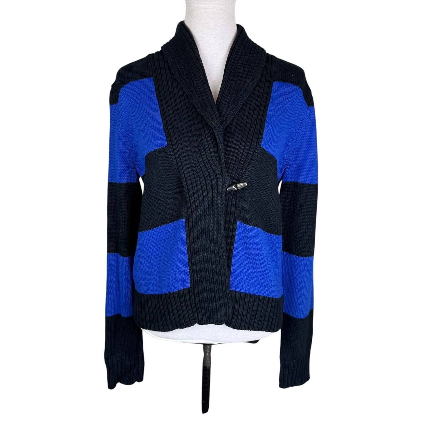 American Living Nwt Vintage Hamilton 100% Cotton Stripe Knit Sweater Cardigan